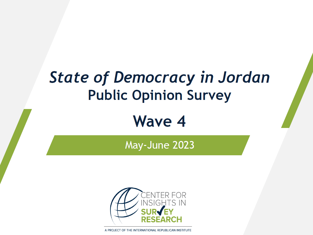 State of Democracy in Jordan Public Opinion Survey